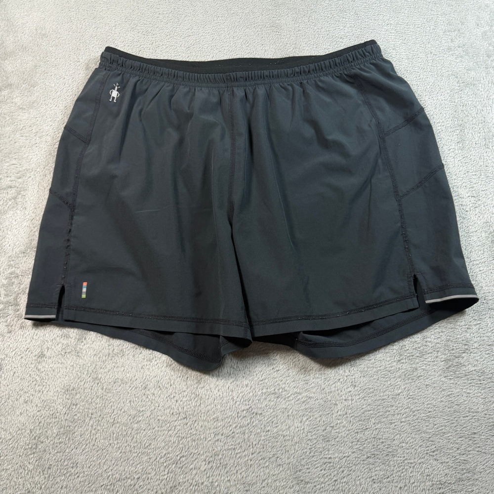 Smartwool Active Lined Shorts Mens Medium Black 5" Activewear Zipper Pocket